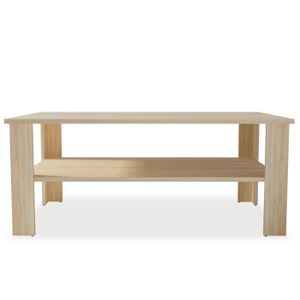 TABLE BASSE oVsky Table Basse en Aggloméré Design Moderne pour Salon 100 x 59 x 42 cm Chêne