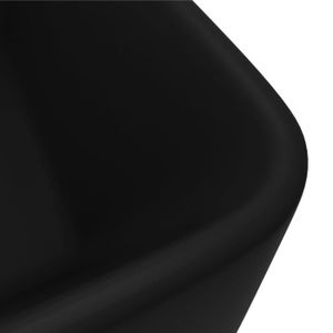 LAVABO - VASQUE Lavabo de luxe Noir mat 41x30x12 cm Céramique - KIMISS - Rectangulaire - Design tendance et contemporain