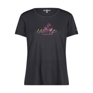 T-SHIRT MAILLOT DE SPORT T-shirt femme CMP - antracite-pink fluo - XS - Respirant - Manches courtes - Fitness