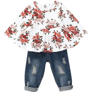 Ensemble de vêtements AmzBarley Bébé Fille Vêtements D'été Chemise à Fle