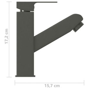 ROBINETTERIE SDB Robinet de lavabo rétractable Finition grise 157x172 mm Qqmora L4614