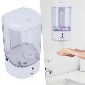 DISTRIBUTEUR DE SAVON SALALIS Conteneur de savon Distributeur de savon automatique contact mural ABS blanc 800 ml pour cuisine salle de bain deco bain