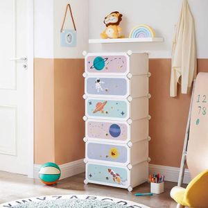 PETIT MEUBLE RANGEMENT  SONGMICS - Étagère à Chaussures modulable Enfants - Blanc - Meuble de Rangement 6 emplacements