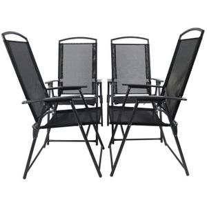 Ensemble table et chaise de jardin Set de 4 chaises de jardin Chaise haute de jardin Chaises en métal Textilène pliable Anthracite