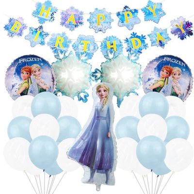 Ballon la Reine Des Neiges Anniversaire,3 Ans Frozen Déco Anniversaire  Filles,Anniversaire Frozen Ballon,Frozen Ballon,Ballon la Rei - Cdiscount  Maison