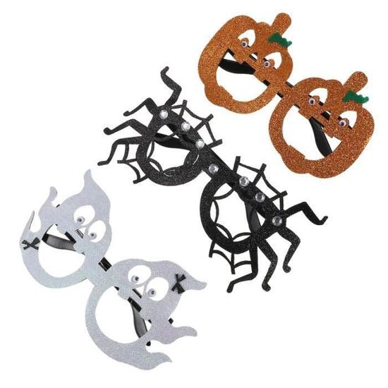 Lot De 12 Lunettes Halloween - Montures Citrouille, Fantôme, Crâne Avec Paillettes Pour Déguisement Et Photo Booth - 6