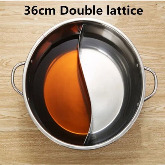 Marmite Fondue Électrique Double Face - Housoutil Pot Canard Mandarin - Acier Inoxydable - Idéal Pour Soirées