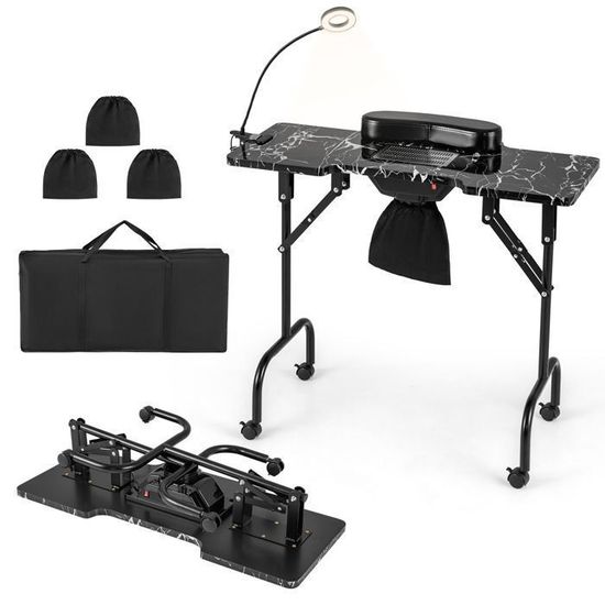 Table De Air Hockey Avec Marqueur LED Et Ventilateur 12V - COSTWAY - Jeu D'arcade Familial Avec Lumières