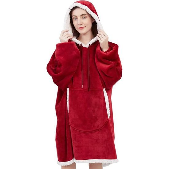 Couverture à capuche double face pour hommes et femmes, sweat à capuche surdimensionné, grande