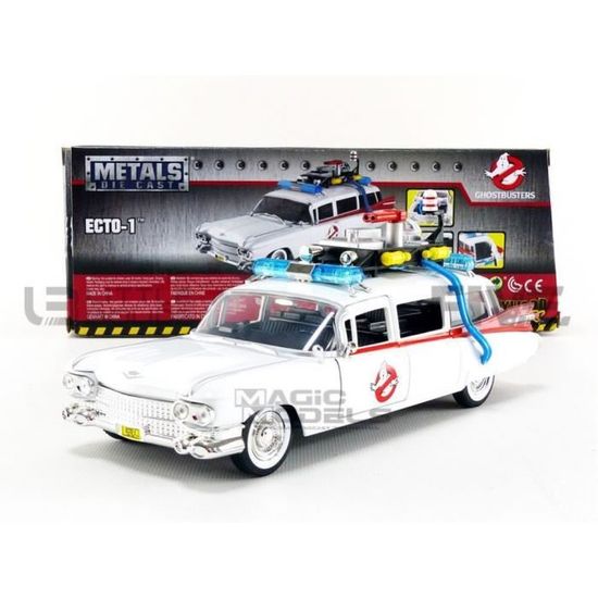 Voiture Miniature de Collection - JADA TOYS 1/24 - CADILLAC Ecto 1 - Ghostbusters Film - 1959 - White - 99731W - 253235000