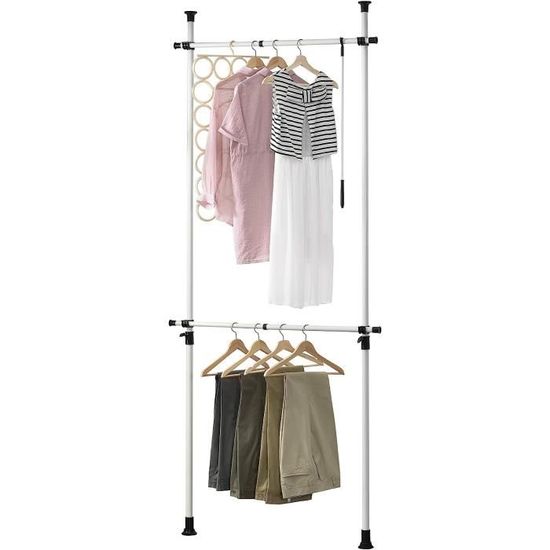 Ejoyous Système d'Armoire Télescopique avec 6 Tringles à Vêtements Réglables, Étagères d'Organisation Ouverte Ejoyous Système d'Armoire Télescopique avec 6 Tringles à Vêtements Réglables, Étagères d'Organisation Ouverte