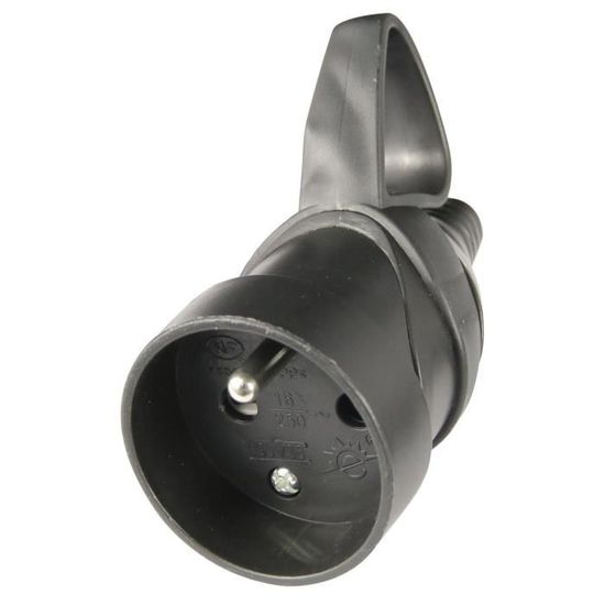 Zenitech - Blocco multipresa da esterno IP44 - 5 prese 16A 2P+T con sportellini - 1,5 m - Nero | Leroy Merlin