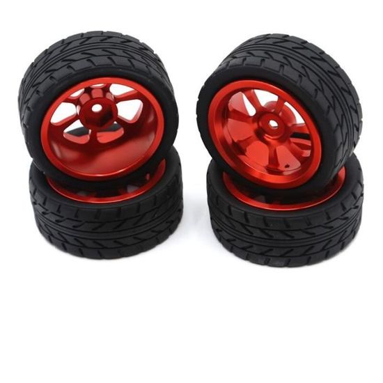 Roues En Métal à Verrouillage Pour Voiture RC Crawler – Pneus En Caoutchouc Rouges, Durables Et Grip !