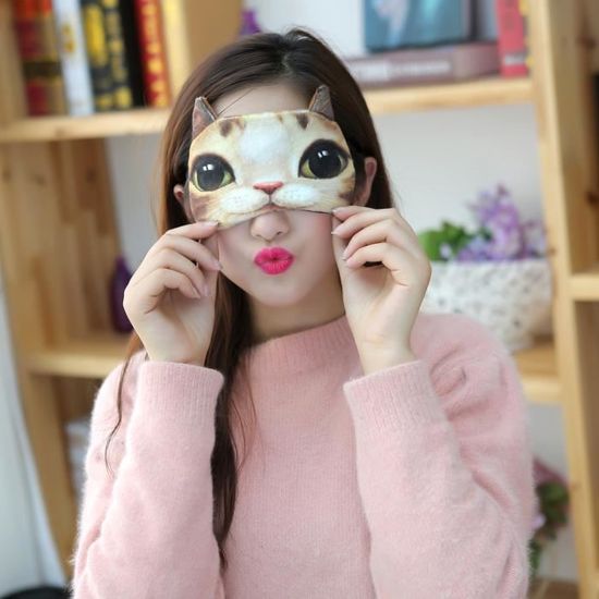 Masque De Sommeil Cache Yeux Anti-lumière - Motif Chat Personnalisable, Référence 33 - Neuf
