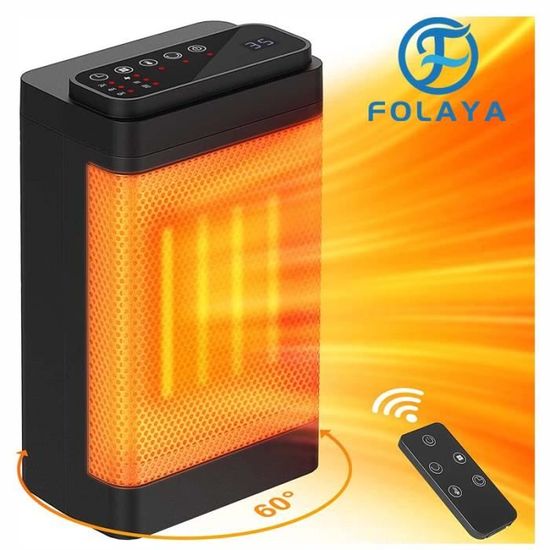 Chauffage D'appoint 1500W, 70° Oscillation Chauffage Electrique