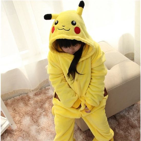 Combinaison Pyjama Enfant Pokemon Pikachu Déguisement Kigurumi Déguisement  Kigurumi 