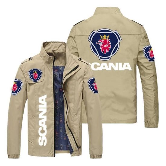 Veste Homme SCANIA Imprime Fashion Mi saison Casual Col montant Coupe normale Confortable Marque Luxe Vetements Hommes ZSK30273 Kaki Cdiscount Pret a Porter