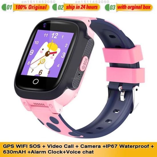 Montre GPS Enfant 4G - Appels Vidéo, Localisation En Temps Réel, Mode école, étanche IP68 - Cadeau Sécurité 5-14 Ans