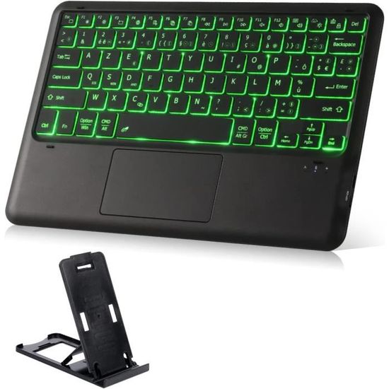 Clavier Azerty Bluetooth Sans Fil Avec Pavé Tactile Multifonctionnel