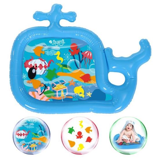 Tapis D'eau Gonflable Pour Bébé - Dimensions 68x48 Cm - Animaux Marins Colorés - Pour éveil Sensoriel, Jeu Aquatique