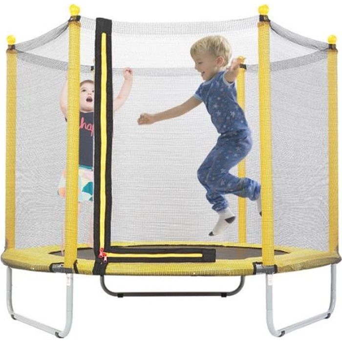 Trampoline Rond avec Filet Ø 150cm Jaune