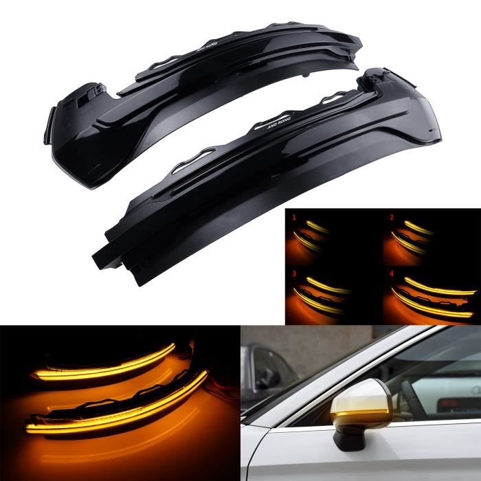 Dynamique LED Clignotant de Rétroviseur Latéral Avec lentille Noir Pour Audi A3 S3 RS3 8V 12+