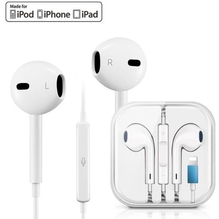 Écouteur Kit Piéton Micro Volume pour Iphone 7/8/X/XS/XSMAX/11/11PRO/11PROMAX - Blanc