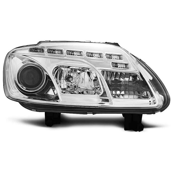 Paire de feux phares VW Touran 03-06 Daylight led chrome (WC3)