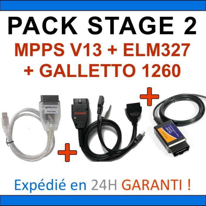 PACK REPROGRAMMATION CALCULATEUR Interfaces ELM327 USB MPPS V13 GALLETTO 1260