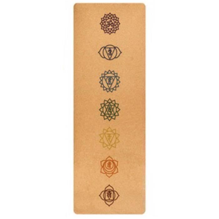 183X68Cm Naturel LièGe Tpe Tapis de Yoga Fitness Gym Sport Tapis Pilates Tapis D'Exercice Tapis de Yoga AntidéRapant 5 Mm Absorbez