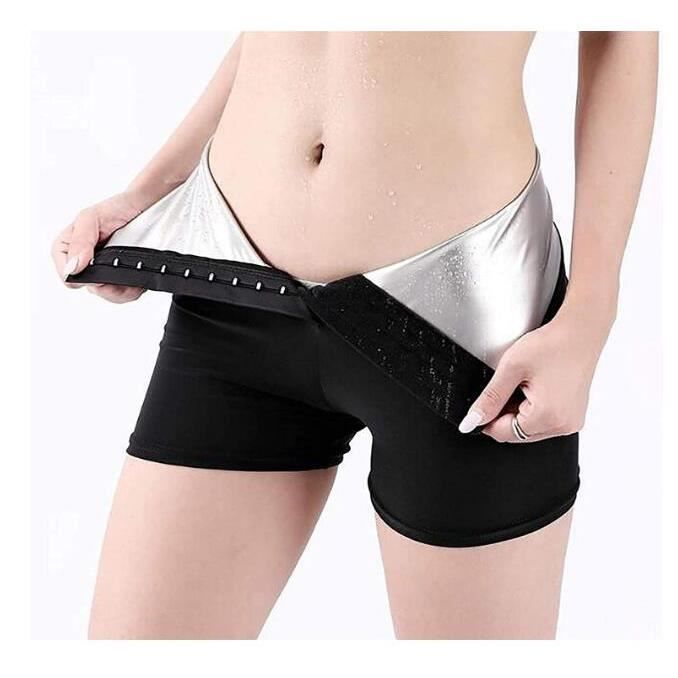 Sauna Sweat Shapewear Short Taille Haute pour Femme Perte de Poids Pantalon de Sauna, Contrôle du Ventre Shapewear Short Amincissant