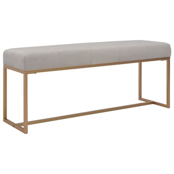 Economique Banc Banquette 120 cm Gris Velours-2047
