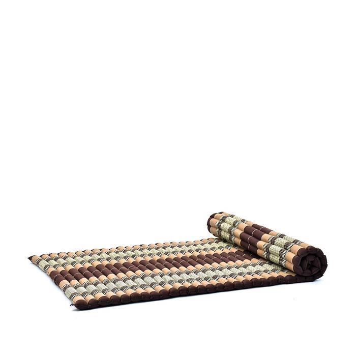 Leewadee Grand Tapis Thaï Enroulable XL Matelas D'invité Tapis De Yoga Matelas De Massage Produit Naturel Et Écologique, 200x105x