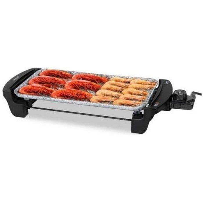 Cecotec, Grill électrique de grande puissance Rock&Water 2000, 1800W, Surface de 40x25cm. Grill électrique de grande puissance et te