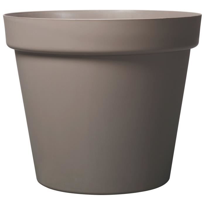 DEROMA Pot de fleur rond Grandé - Ø 70 x H 58,7 cm - 150 L - Taupe
