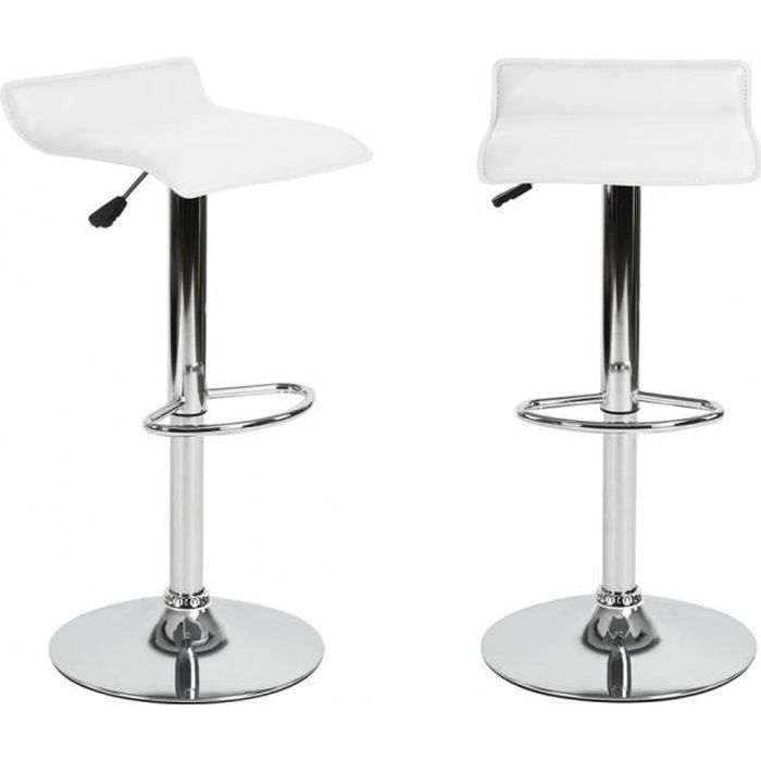 Tabouret de bar Soft blanc lot de 2 Blanc