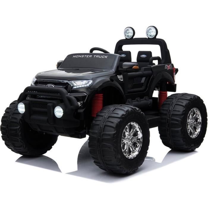 EROAD - Ford Ranger Monster Truck 2 places 4X4 Noir - 2 places - 12V - Roues gomme - MP3 - Radio FM - Bluetooth