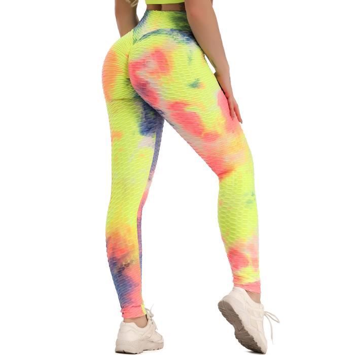 STARBILD Femmes Leggings de Sport Anti-Cellulite Pantalon de Compression Push Up Taille Haute Fesse Remontée Multicolor Yoya Fitness