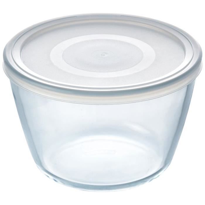 PYREX Plat rond + cv cook freeze - 40 à 300°C - Ø 16 cm - 1,6 L