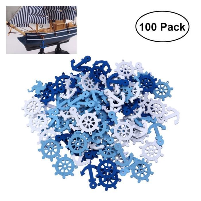 100 pièces pendentifs en bois Scrapbooking embellissements bateau gouvernail pendentif barre décorations PENDENTIF VENDU SEUL