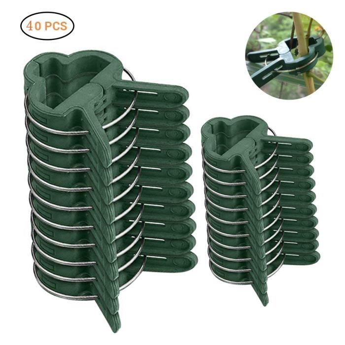 40 Pcs Attache À Effet De Serre Support Pôle Fixe Pince Plantes Fleur Semis Tige Support Plante Greffage Piquets Connecteur Clip