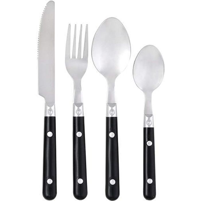 Ménagère 24 pièces -bistrot- - Couleur: Ménagère de 24 pièces bistrot noir