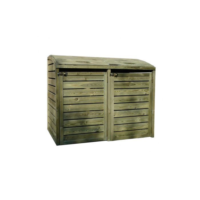Coffre en bois pour 2 poubelles, autoclave