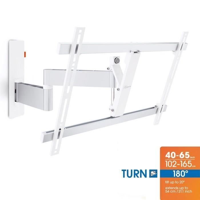 VOGEL'S WALL 2345 Blanc Support mural TV Orientable et Inclinable - TV de 40 à 65-