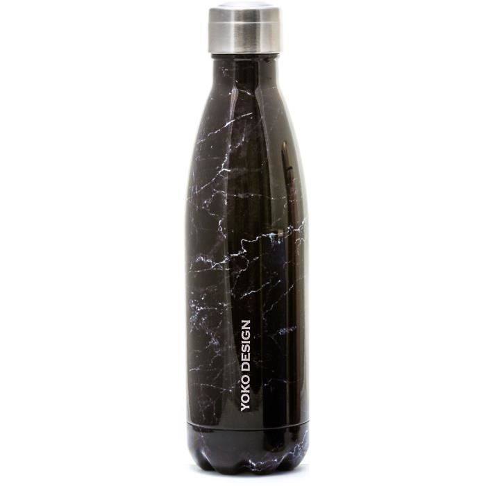 YOKO DESIGN - Bouteille isotherme 500 ml - Marbrée noire