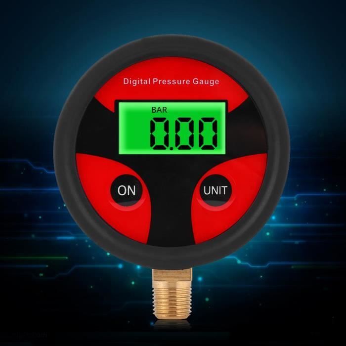 Jauge de pression des pneus Manomètre digital numérique testeur de pression d'air de pneu camion 0-200PSI LCD