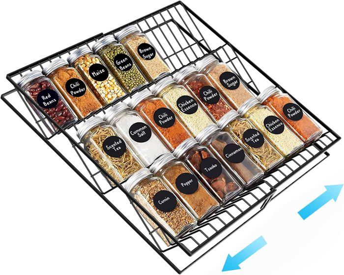 Rangement Epices Tiroir, Lot De 2 Éxtensibles Support À Épices Pour