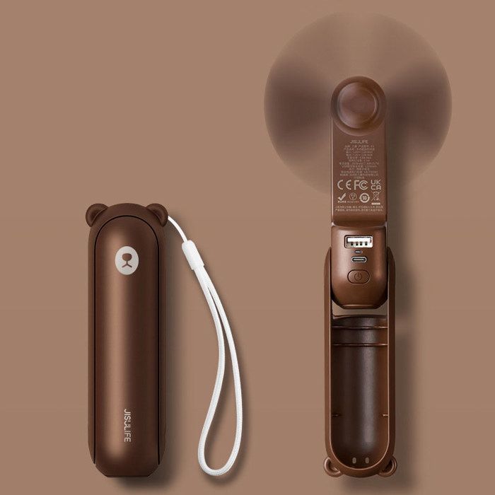 Ventilateur portable - KZQ - Modèle ours - Rechargeable USB - 3 en 1 - 2000mAh - Kzq