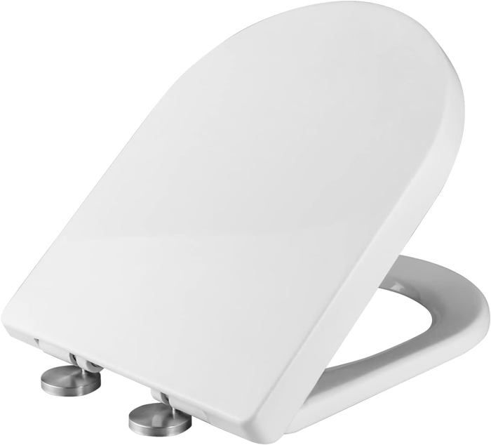 Abattant WC Ibergrif Avec Frein De Chute - Fermeture Douce Universel - Blanc - 45.8x37cm - Installation Facile