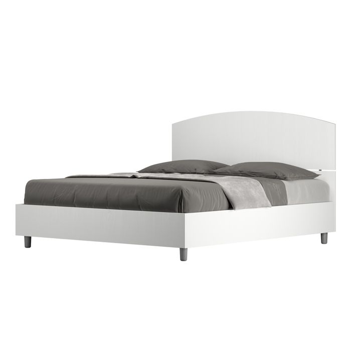Lit - Ityhome - Dora - 160x190 cm - Frêne blanc - Design contemporain